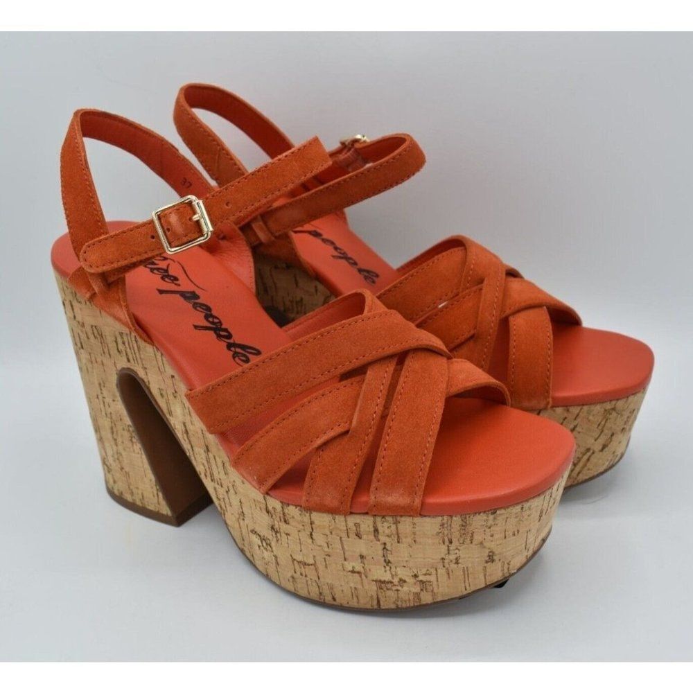 Free People Womens Size EU 37.5 US 7.5 Lisbon Sunstar Mary Jane Platform Sandals